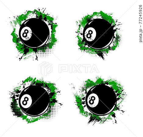 Billiard ball, pool snooker sport halftone banners 77245926