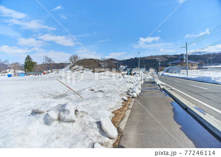 秋田県おがち道の駅雪景色 秋田県おがち道の駅雪景色 77246114