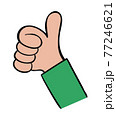 Cartoon vector illustration of man giving thumbs up. 77246621