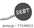 Cartoon vector illustration of big debt weight and chain. 77246623
