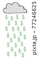 Cartoon vector illustration of cloud and dollar rain. 77246625