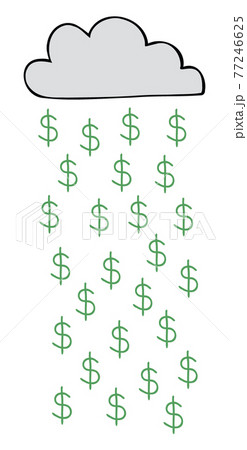 Cartoon vector illustration of cloud and dollar rain. 77246625