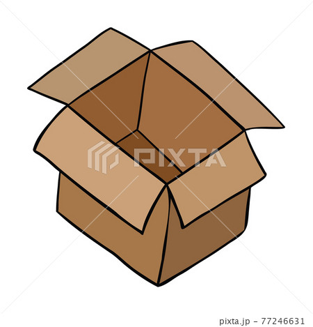 Cartoon vector illustration of open empty parcel box. 77246631