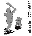家庭内暴力をふるう引きこもり男性のイラスト 77246689