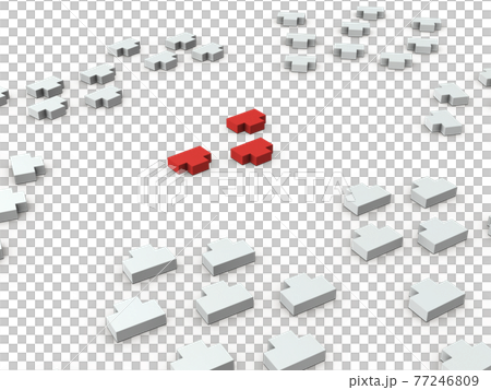 絶体絶命、四面楚歌のイメージ。白バック。3Dレンダリング。 77246809