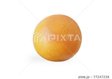 Fresh orange cut grapefruit whole, half and slices isolated on white background. 77247238