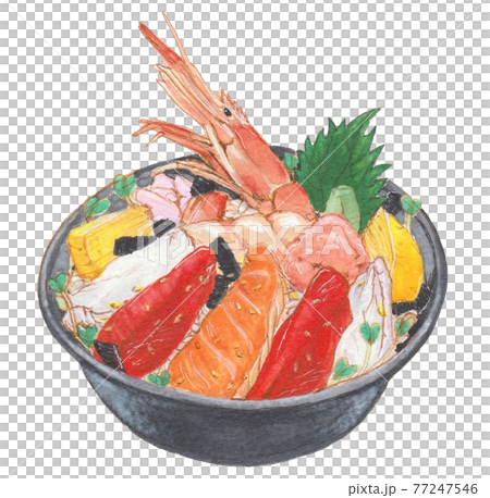 ウニいくら丼【油絵】 - 絵画/タペストリ