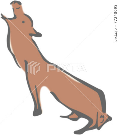 『鳥獣略画式』 鍬形蕙斎(吠える犬) 77248095