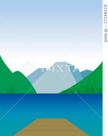 風景　ブライエス湖　lago　di　braies　夏 77248219