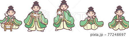 ひな祭り_五人囃子_横一列並び 77248697