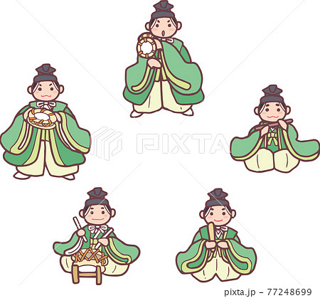 ひな祭り_五人囃子_円並び ひな祭り_五人囃子_円並び 77248699