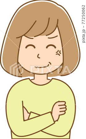 怒りを隠しきれない女性のイラスト 77250062