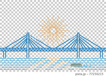 Bridge and solar power postcard template 77250215