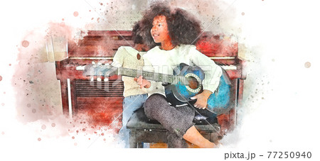 abstract piano keyboard watercolor illustrtion painting background. abstract piano keyboard watercolor illustrtion painting background. 77250940