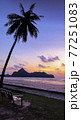 Sunrise on the beach in summer season at Thailand  77251083