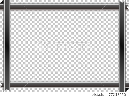 黒色のリボンが重なったフレーム素材 黒色のリボンが重なったフレーム素材 77252650