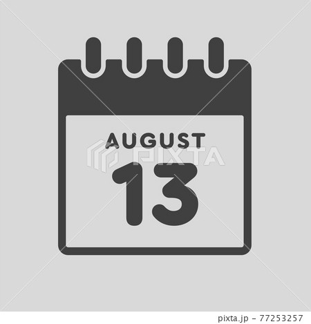 Icon day date 13 August, template calendar page 77253257