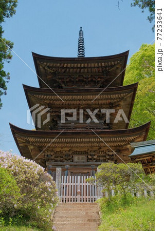 青空に映える国宝三重塔 77253641