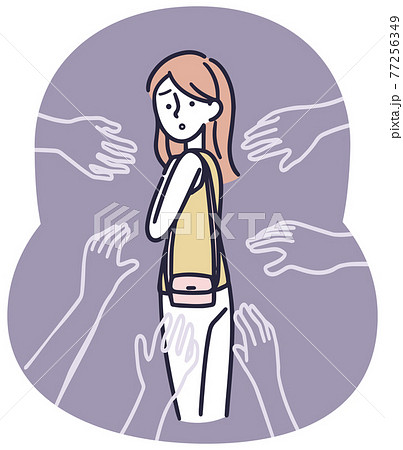女性 ストーカー シンプルイラスト 女性 ストーカー シンプルイラスト 77256349