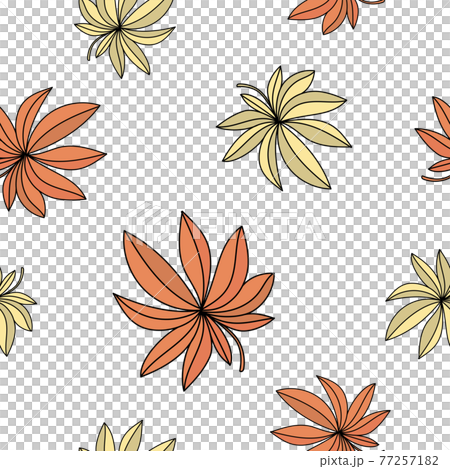 ORANGE YELLOW LEAVES Nature Autumn Floral Fall Season Cartoon On White Background Seamless Pattern Vector Illustration For Print ORANGE YELLOW LEAVES Nature Autumn Floral Fall Season Cartoon On White Background Seamless Pattern Vector Illustration For Print 77257182