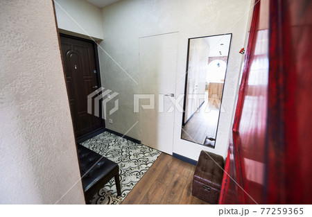 Interior of small modern antechamber in apartment. Interior of small modern antechamber in apartment. 77259365