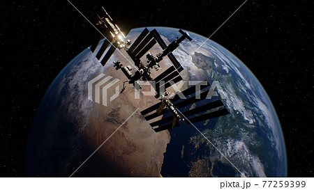 International Space Station in outer space over the planet Earth orbit 77259399