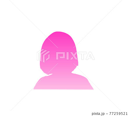 女性シルエットのアイコン ピンク のイラスト素材