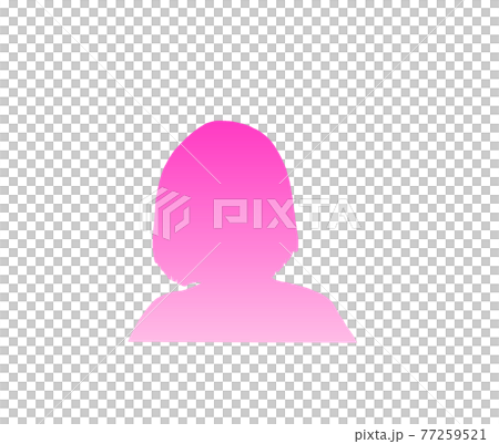 女性シルエットのアイコン ピンク のイラスト素材