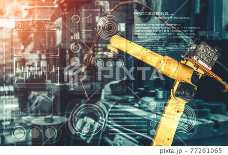 Smart industry robot arms for digital factory production technology 77261065