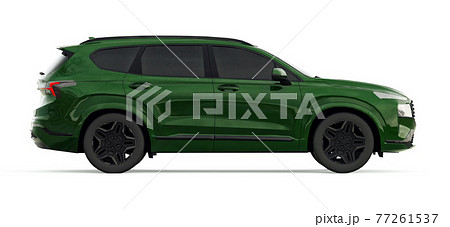 Big city crossover green color on a white background. 3d rendering. 77261537