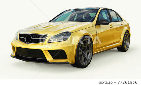 Super fast sports car color gold metallic on a - Stock Illustration  [77261856] - PIXTA