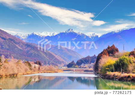 木曽川と中央アルプス 木曽川と中央アルプス 77262175