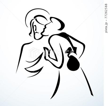 Kiss of Judas. Betrayal. Vector drawing 77262588