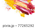 brush strokes with paint on paper. purple and gold 77265292