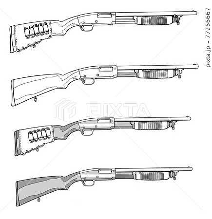 ショットガン ストックカバー のイラスト素材