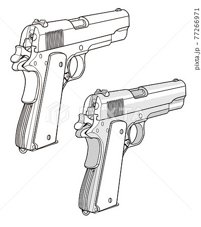 銃 Gun イラスト 45 アメリカ のイラスト素材