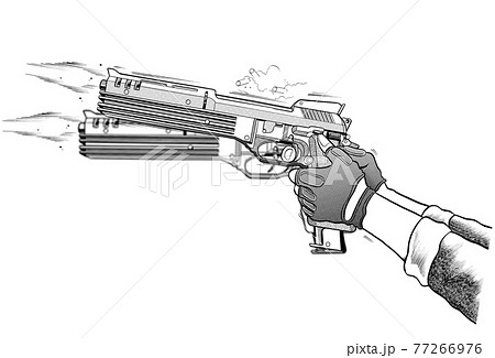 銃 Gun イラスト イタリア オート9 射撃のイラスト素材