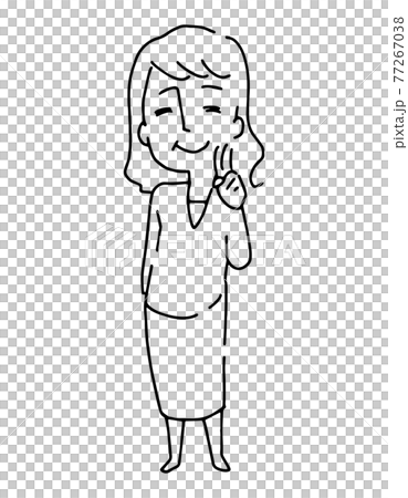 Grandma's simple monochrome vector illustration, grandmother, female 77267038