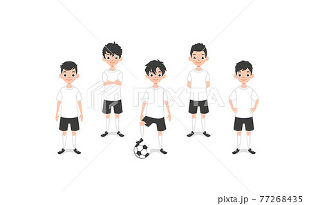 イラスト素材　サッカーをする男の子たち　サッカーチーム 77268435