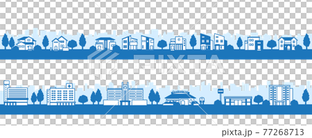 Illustration of a cityscape with modern houses 77268713