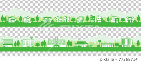 Illustration of a cityscape with modern houses Illustration of a cityscape with modern houses 77268714