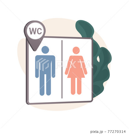 Public restrooms abstract concept vector illustration. 77270314