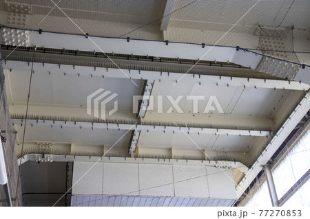 駅のプラットホームの鉄骨に取り付けた鳥よけ 駅のプラットホームの鉄骨に取り付けた鳥よけ 77270853