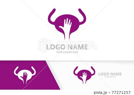 Vector bladder and hand logo combination. Urinary tract logotype design template. Vector bladder and hand logo combination. Urinary tract logotype design template. 77271257