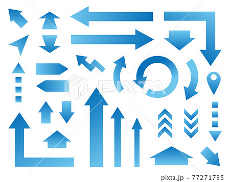 青色の矢印セット　マーク　カーソル　セット 77271735