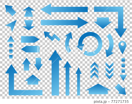 青色の矢印セット　マーク　カーソル　セット 77271735