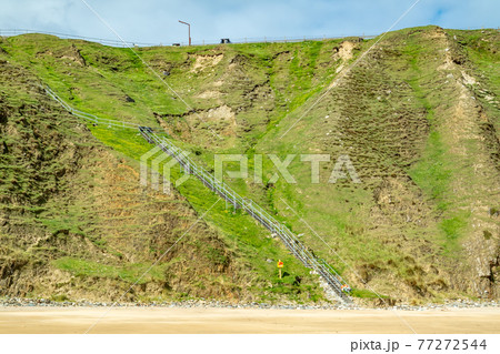 The stairs down to the Silver Strand in County Donegal - Ireland 77272544