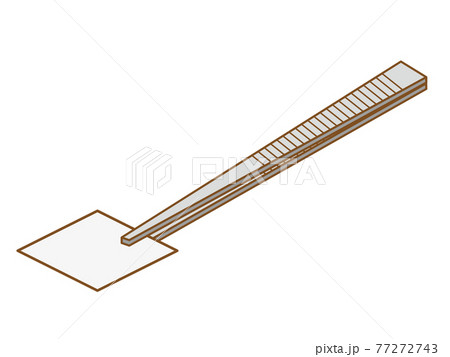 プレパラートとピンセットのイラスト 77272743