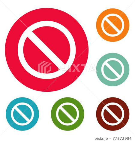 Prohibition sign or no sign icons circle set vector Prohibition sign or no sign icons circle set vector 77272984
