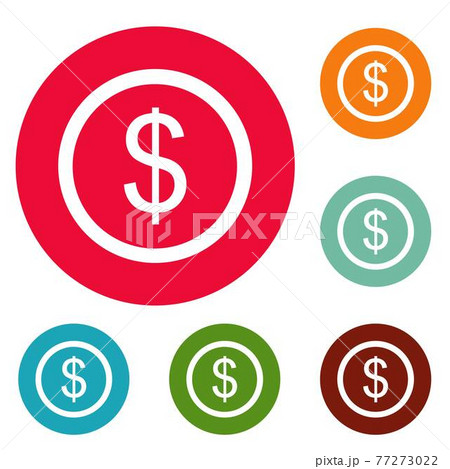 Dollar icons circle set vector Dollar icons circle set vector 77273022